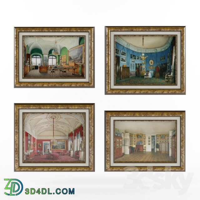 Frame - Frames with watercolors of the Winter Palace