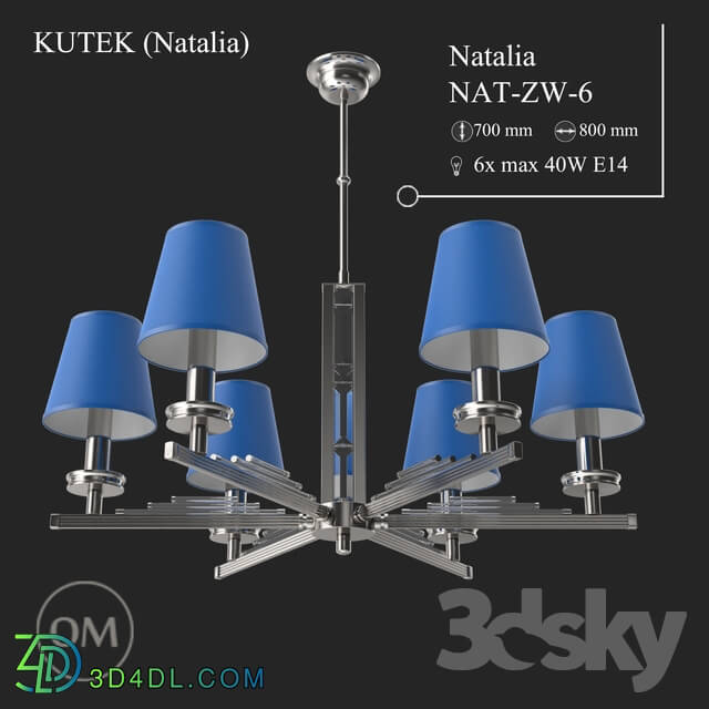 Ceiling light - KUTEK _Natalia_ NAT-ZW-6-BLUE