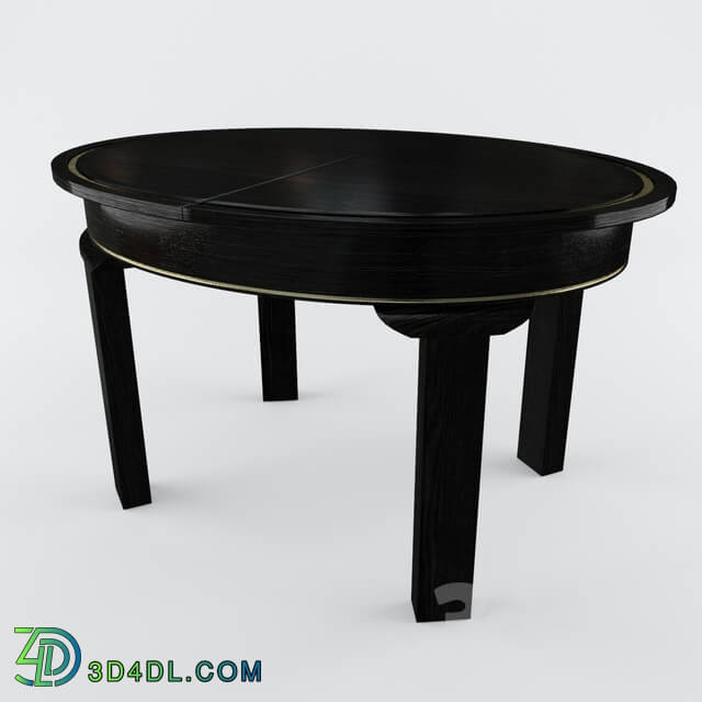 Table - Dark Wood Oval Dining Table