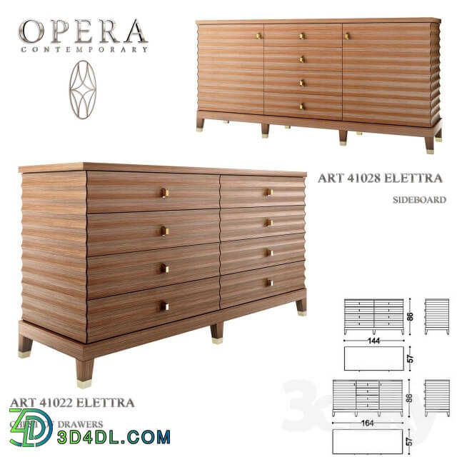 Sideboard _ Chest of drawer - Opera Contemporary set - Elettra Sideboard and Chest of drawers