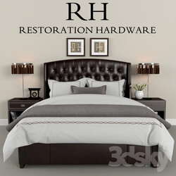 Bed - Restoration Hardware Warner Leather bed 