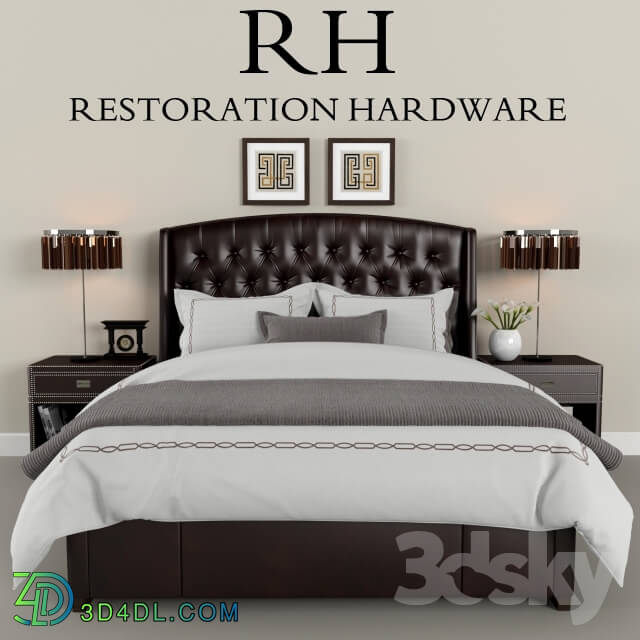 Bed - Restoration Hardware Warner Leather bed