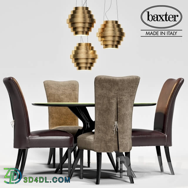 Table _ Chair - Baxter table LIQUID LUNCH_ LEVANTE chair_ lamp GUGGIE