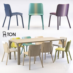 Table _ Chair - Ton Split chair _amp_ Bloom table 2 