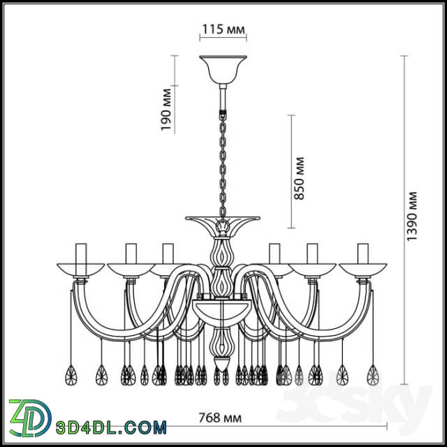 Ceiling light - Chandelier Odeon Light 2911_6 ALVADA