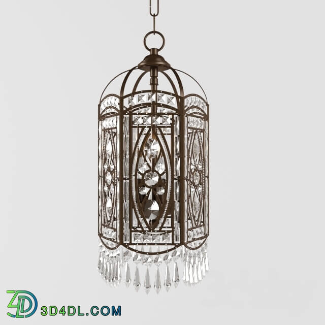 Ceiling light - Antique Gold with Crystal 18 _quot_High Foyer Pendant Chandelier