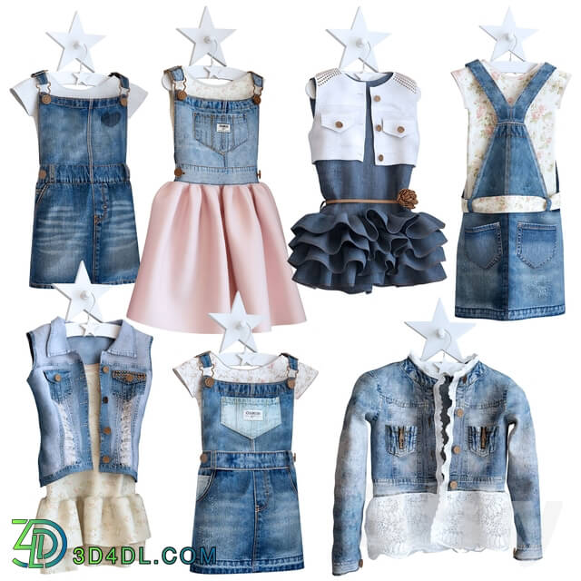 Clothes and shoes - Jeans dresses for a little princesse