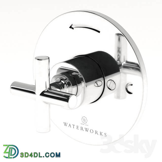 Bathroom accessories - Waterworks Flyte Pressure Balance Control Valve Trim with Cross Handle