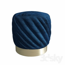 Other soft seating - Poof Osman Twist Blue velor 50 cm 