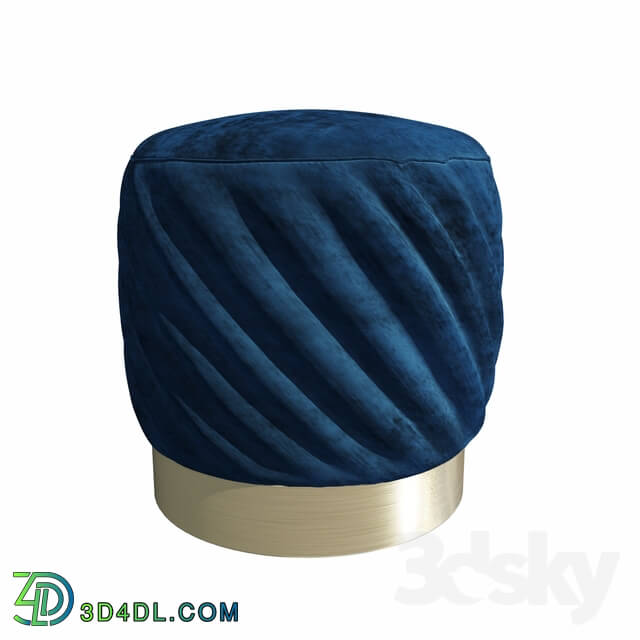 Other soft seating - Poof Osman Twist Blue velor 50 cm