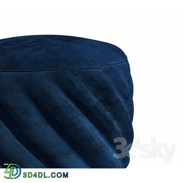 Other soft seating - Poof Osman Twist Blue velor 50 cm