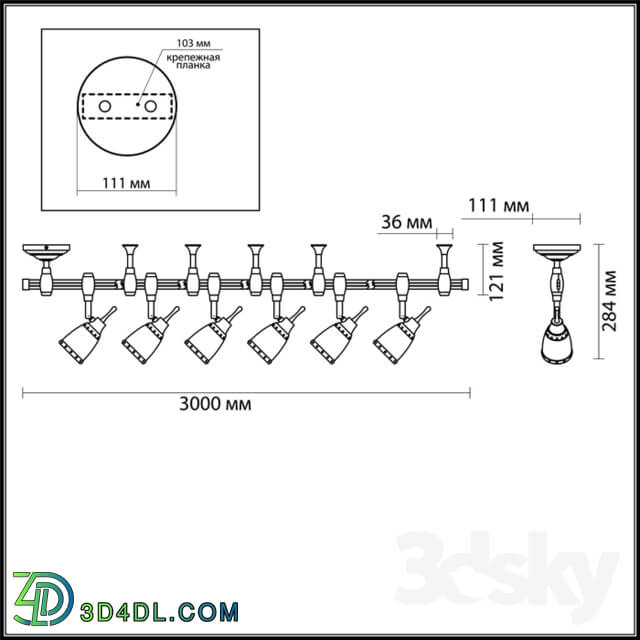 Technical lighting - Flexible track ODEON LIGHT 3806 _ 6TR LOFIA