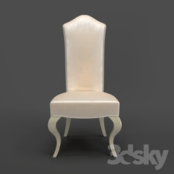Chair - OM Chair Fratelli Barri ROMA in the finish sparkling pearl varnish_ and fabrics beige-pearl velor _R6012A-40__ FB.CH.RM.98 