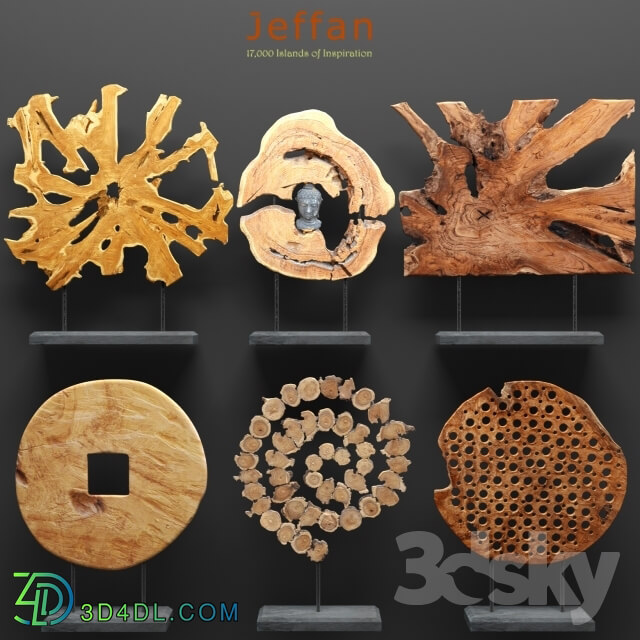 Decorative set - Jeffan. Art wood decor. Set.