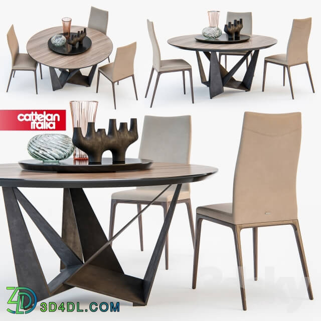 Table _ Chair - Sattelan Italia SKORPIO round table ARCADIA chair