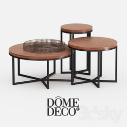 Table - Dome deco set of coffee tables with decor 