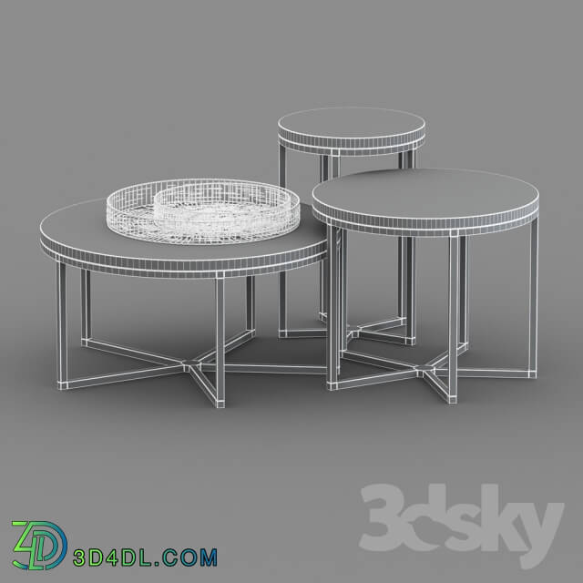 Table - Dome deco set of coffee tables with decor