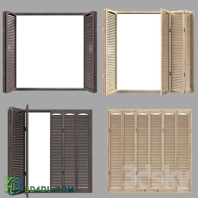 Doors - Decorative window shutters with animation