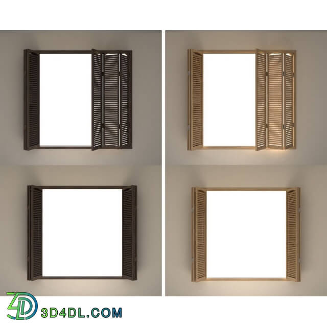 Doors - Decorative window shutters with animation