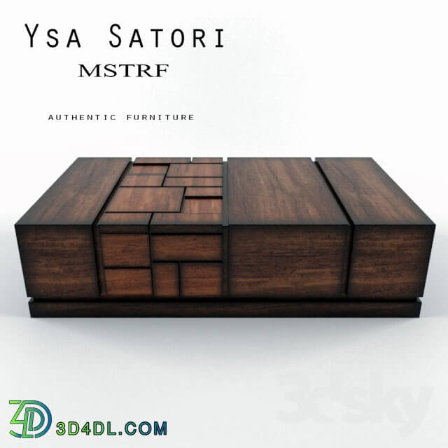 Table - ABACI MODERN ABSTRACT WALNUT COFFEE TABLE