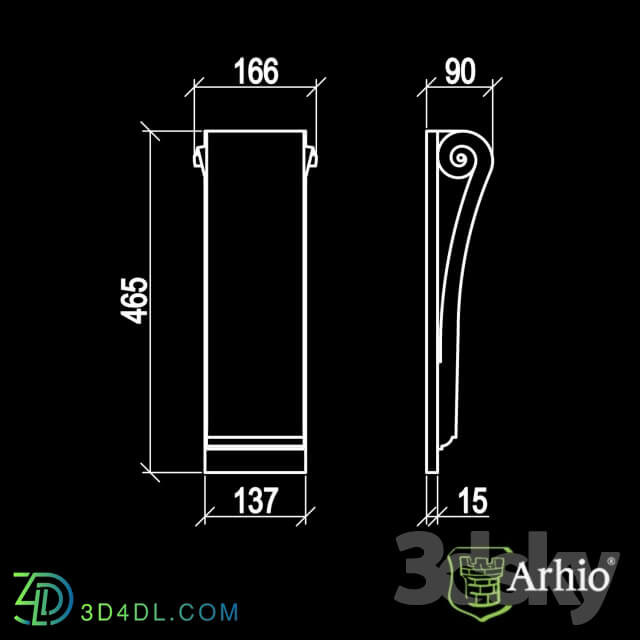 Decorative plaster - bracket AKR47-1