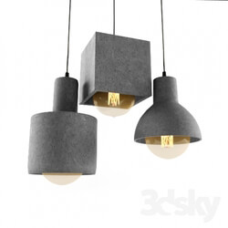 Ceiling light - Concrete suspensions. Set of three lamps 