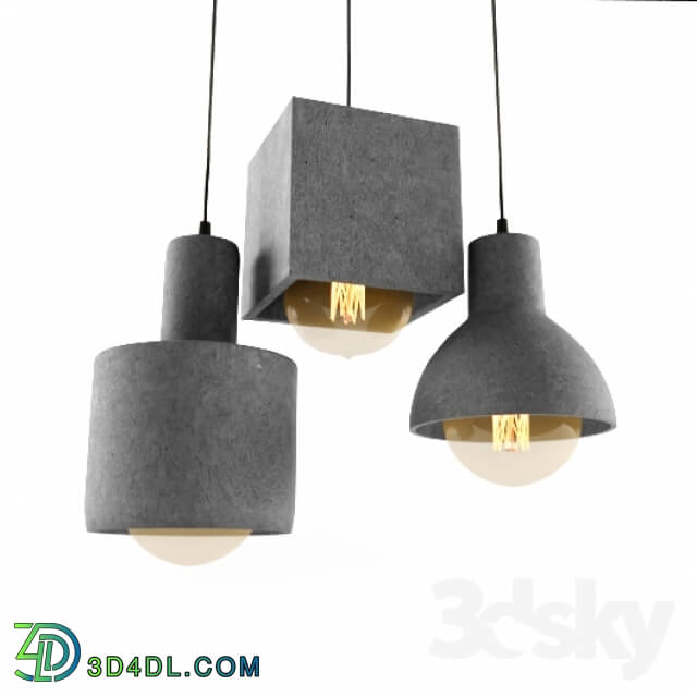 Ceiling light - Concrete suspensions. Set of three lamps