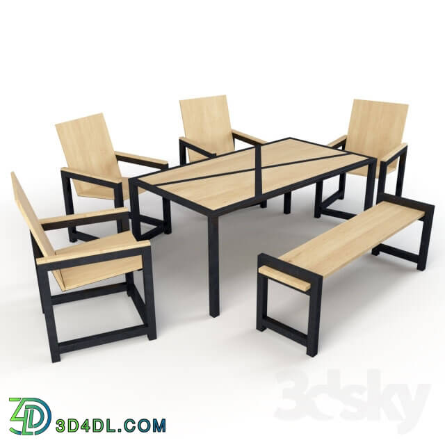 Table _ Chair - Dining Set Industrial Design