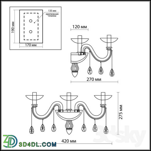 Wall light - Sconce Odeon Light 2911 _ 3W ALVADA