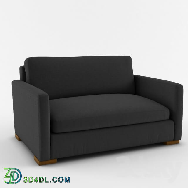 Sofa - Black Fabric Arm Chair