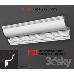 Decorative plaster - Cornices patterned plaster moldings K0211.145Nx123mm 