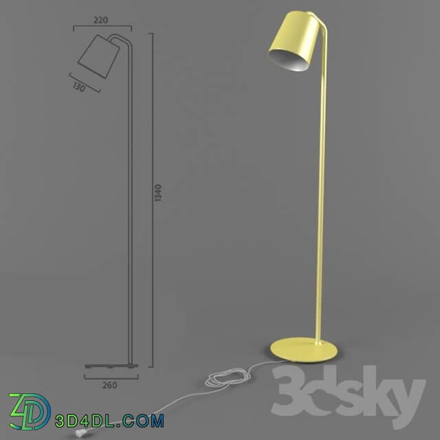 Floor lamp - LAMP _quot_HIDE_quot_ YELLOW