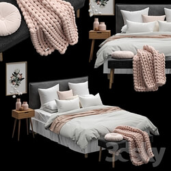 Bed - Scandinavian Bedroom Set 01 