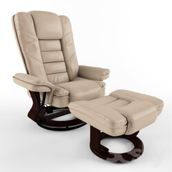 Arm chair - Jeannetta Manual Swivel Recliner with Ottoman 