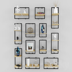Decorative set - Decorative set 05 _ modern shelves 