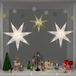 Decorative set - Christmas window decoration 