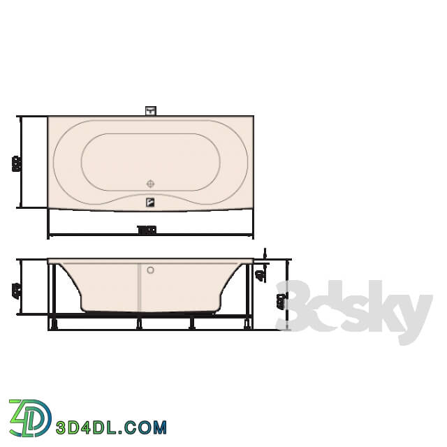 Bathtub - PAA PRELUDE 1800mm x 800mm x 620mm