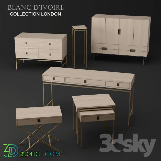 Sideboard _ Chest of drawer - blanc d__39_ivoire - LONDON collection