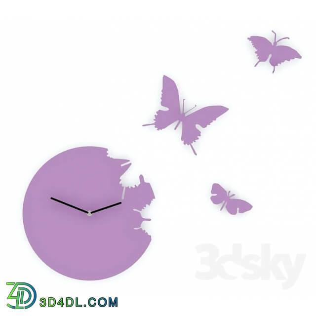 Other decorative objects - Clock-Butterfly