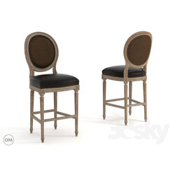 Chair - Vintage louis round high bar stool 8828-2002 