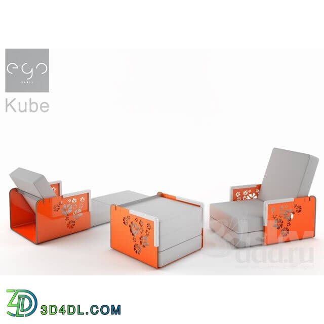 Arm chair - kube chair armchair lounge