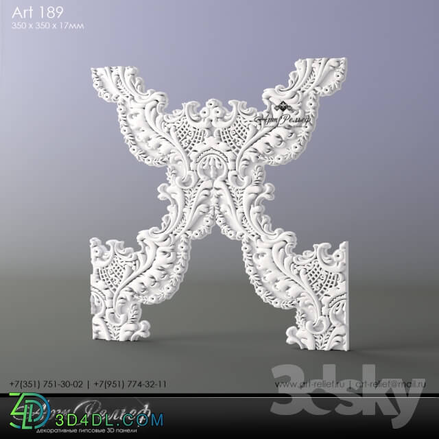 3D panel - Gypsum 3d Art-189 panel from ArtRelef