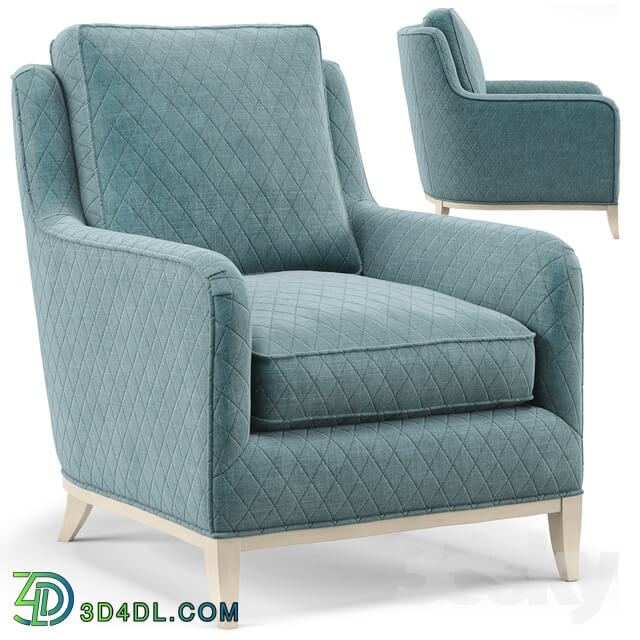 Arm chair - Madison Coastal Diamond Teal Milk Paint Armchair