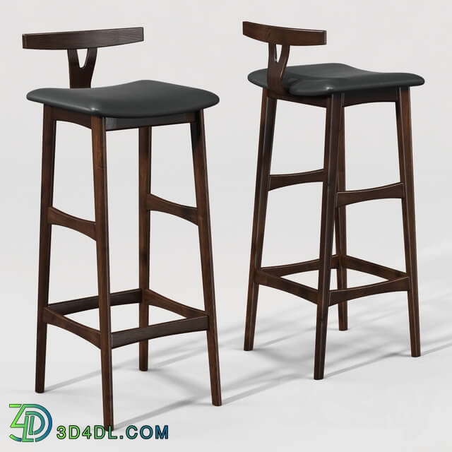 Chair - Rosewood and Leather Bar Stool