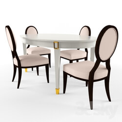 Table - Oval dining table with sliding chairs 