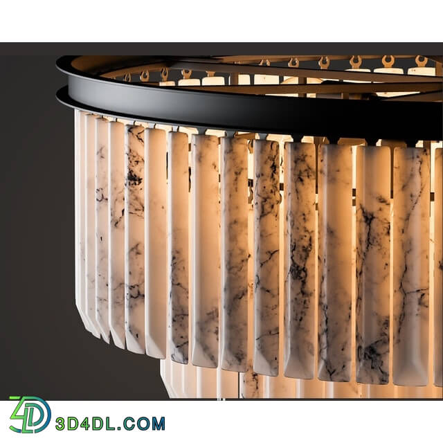 Ceiling light - OM Medium marble chandelier Odeon with five rings_ Odeon Chandelier Marble Medium 5 Rings