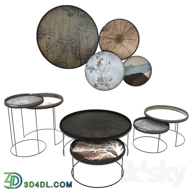 Table - Notre Monde Round Tray Table Set