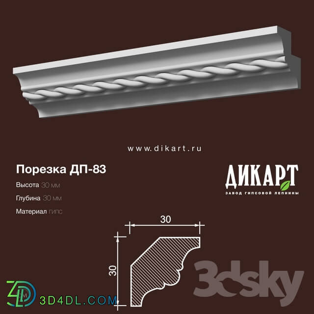 Decorative plaster - www.dikart.ru Dp-83 30Hx30mm