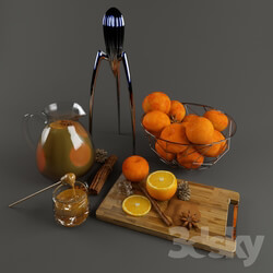 Food and drinks - Orange decoration set 