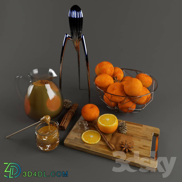 Food and drinks - Orange decoration set